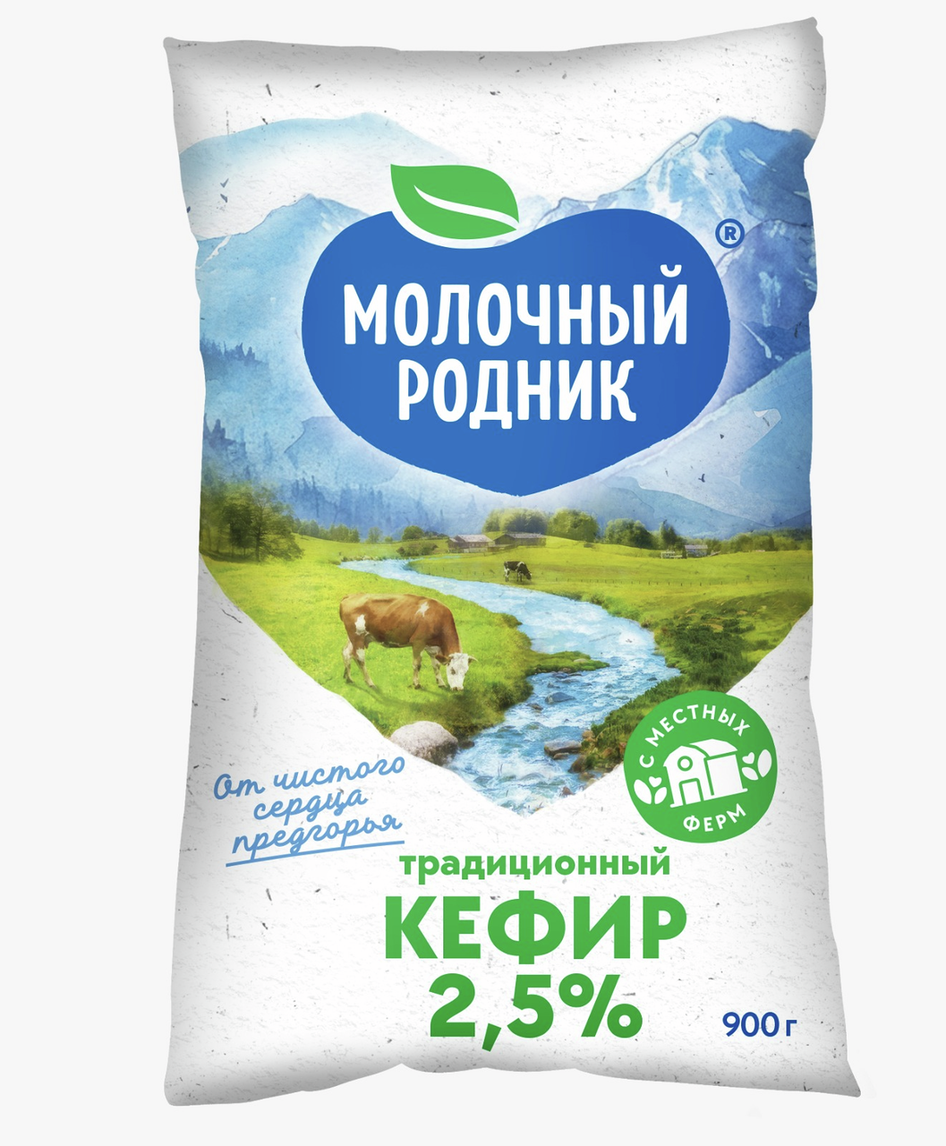 Кефир Молочный родник традиционный 2.5%, 900г