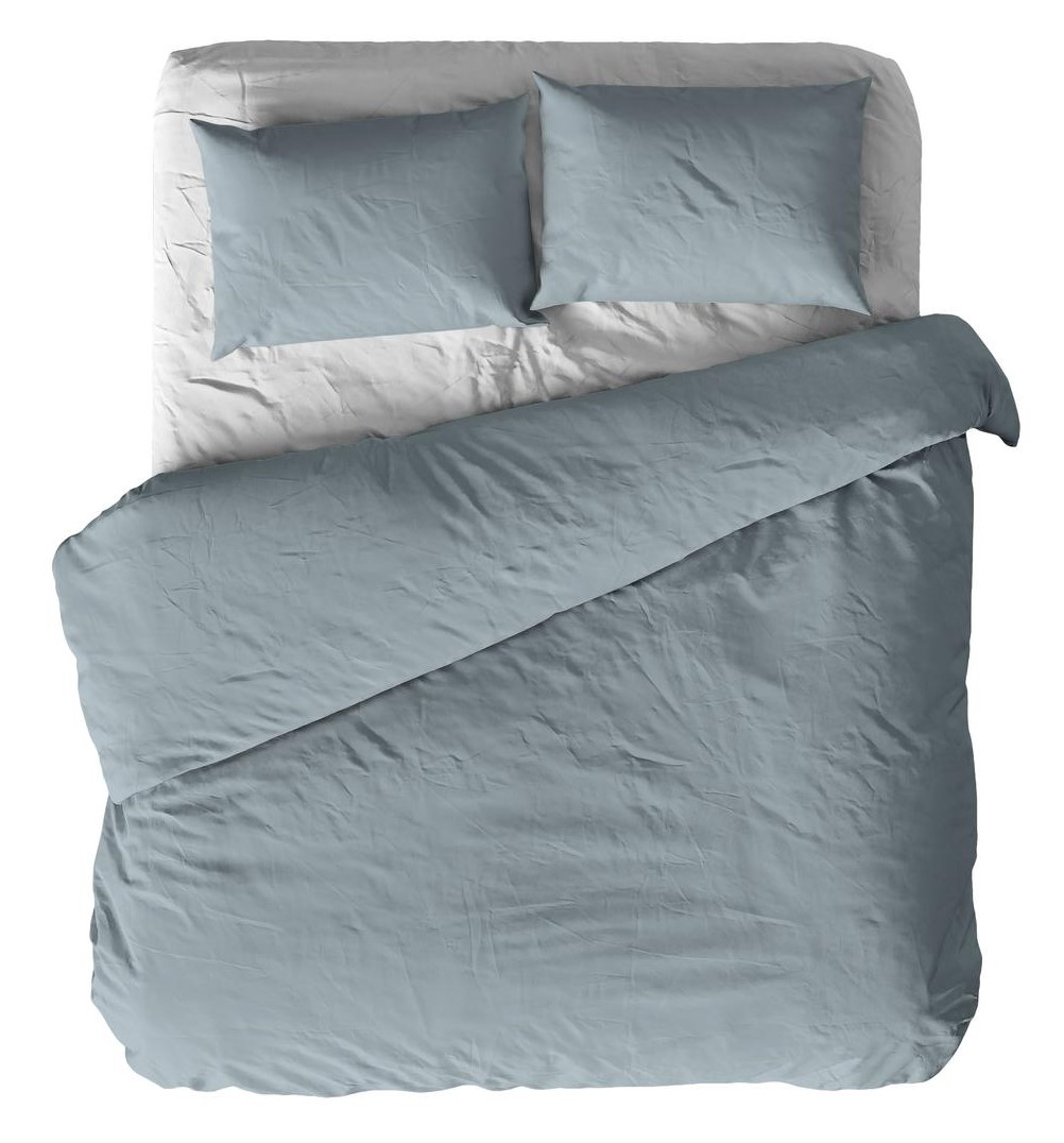 Комплект постельного белья Niteva поплин серо-голубой евро