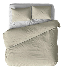 Комплект постельного белья Niteva поплин серо-бежевый евро