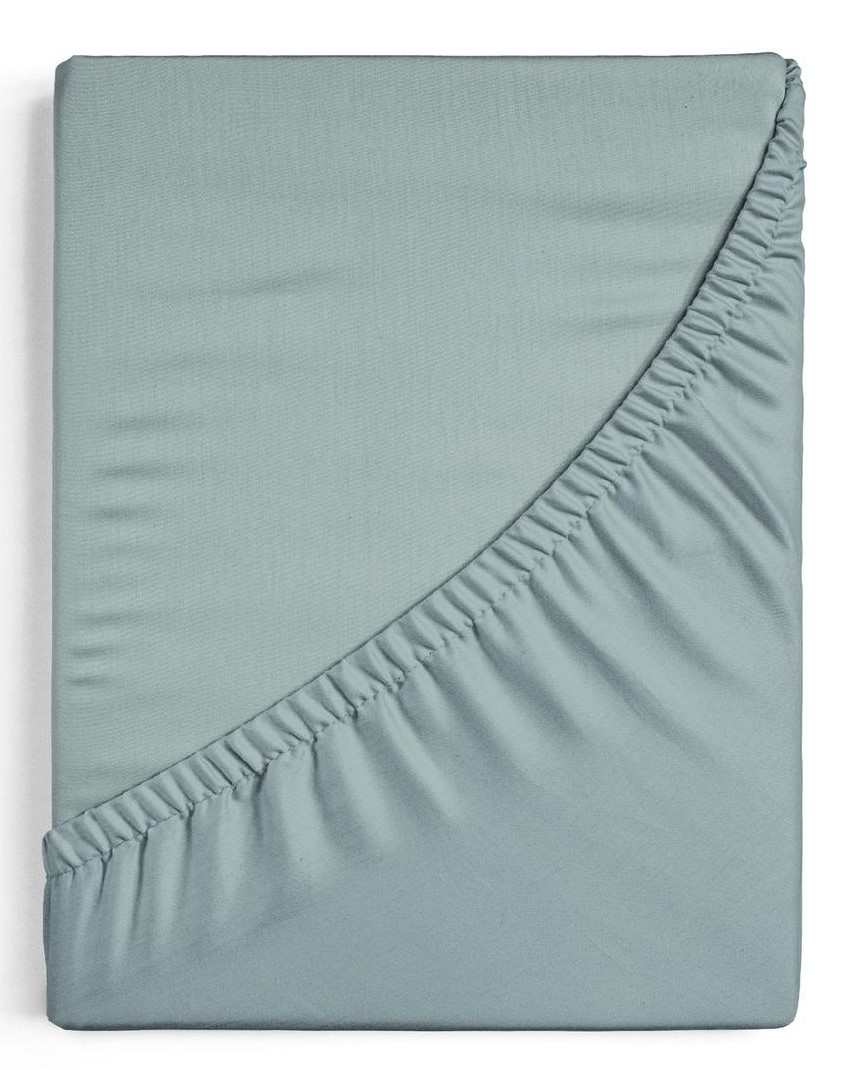 Простыня Niteva на резинке поплин серо-голубая, 140 x 200+25см