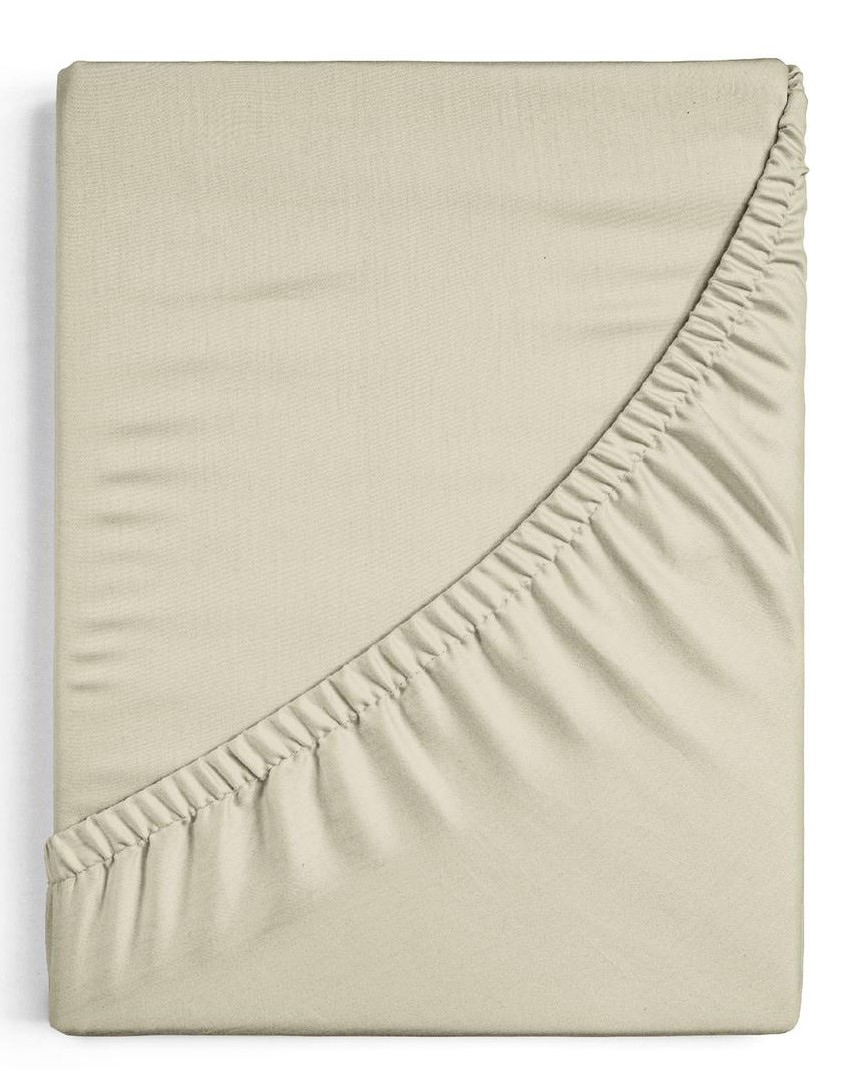 Простыня Niteva на резинке поплин серо-бежевая, 140 x 200+25см