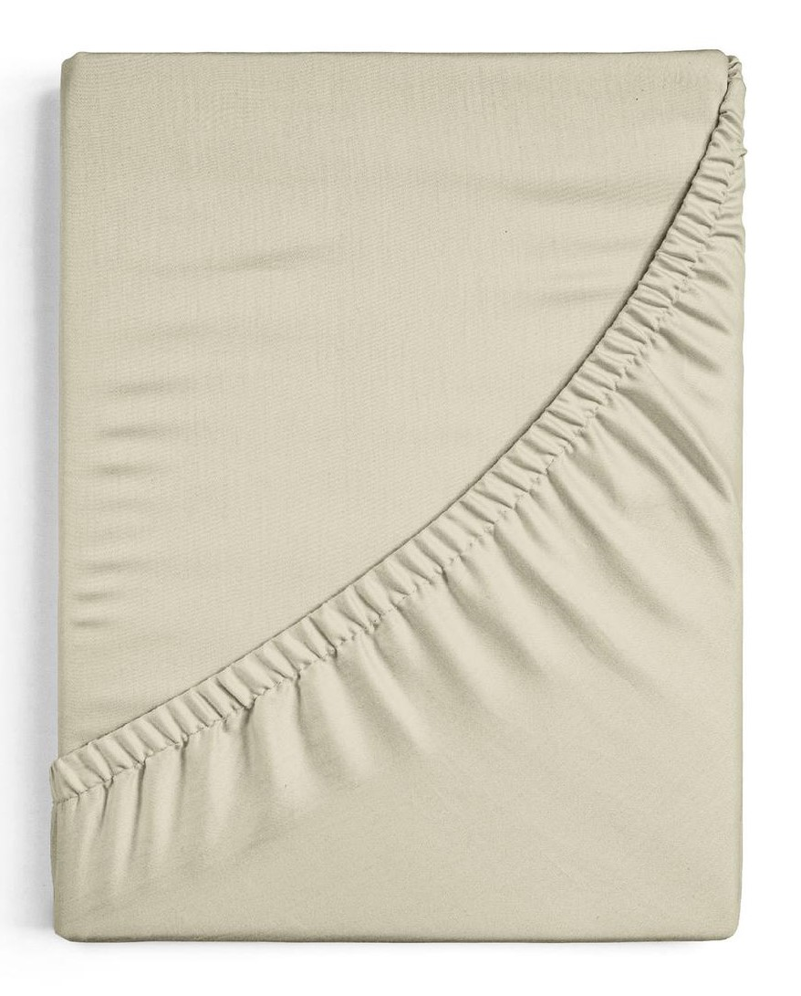 Простыня Niteva на резинке поплин серо-бежевая, 180 x 200+25см