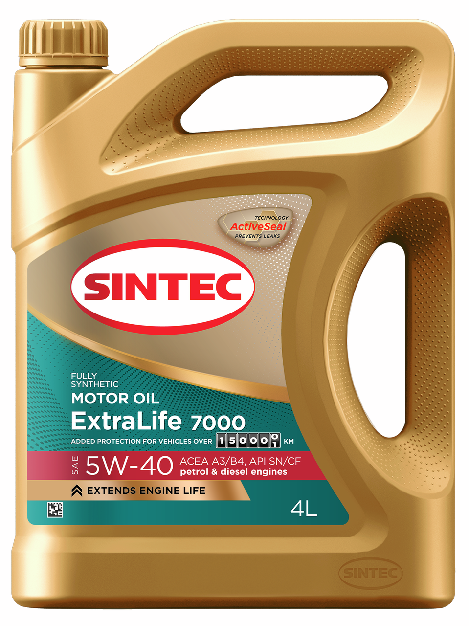 Масло моторное Sintec Extralife 7000 A3/B4 SN/CF 5W-40, 4л