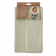 Полотенце кухонное Tessolo Home салатовое хлопок соты, 40 x 60см