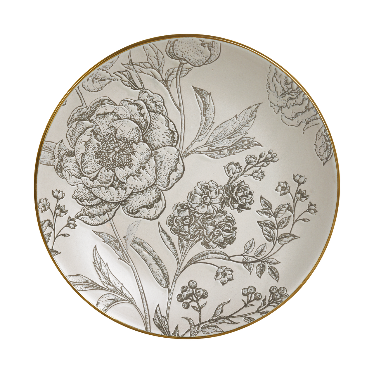 Изображение товара Обеденная тарелка Royal Garden Beige Flowers 26.5 см керамическая