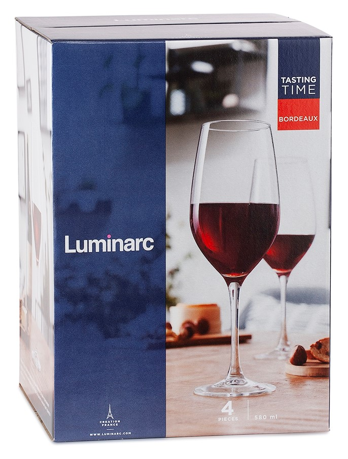 Изображение товара Набор бокалов Luminarc Время дегустаций Бордо 4 шт 580мл прозрачные