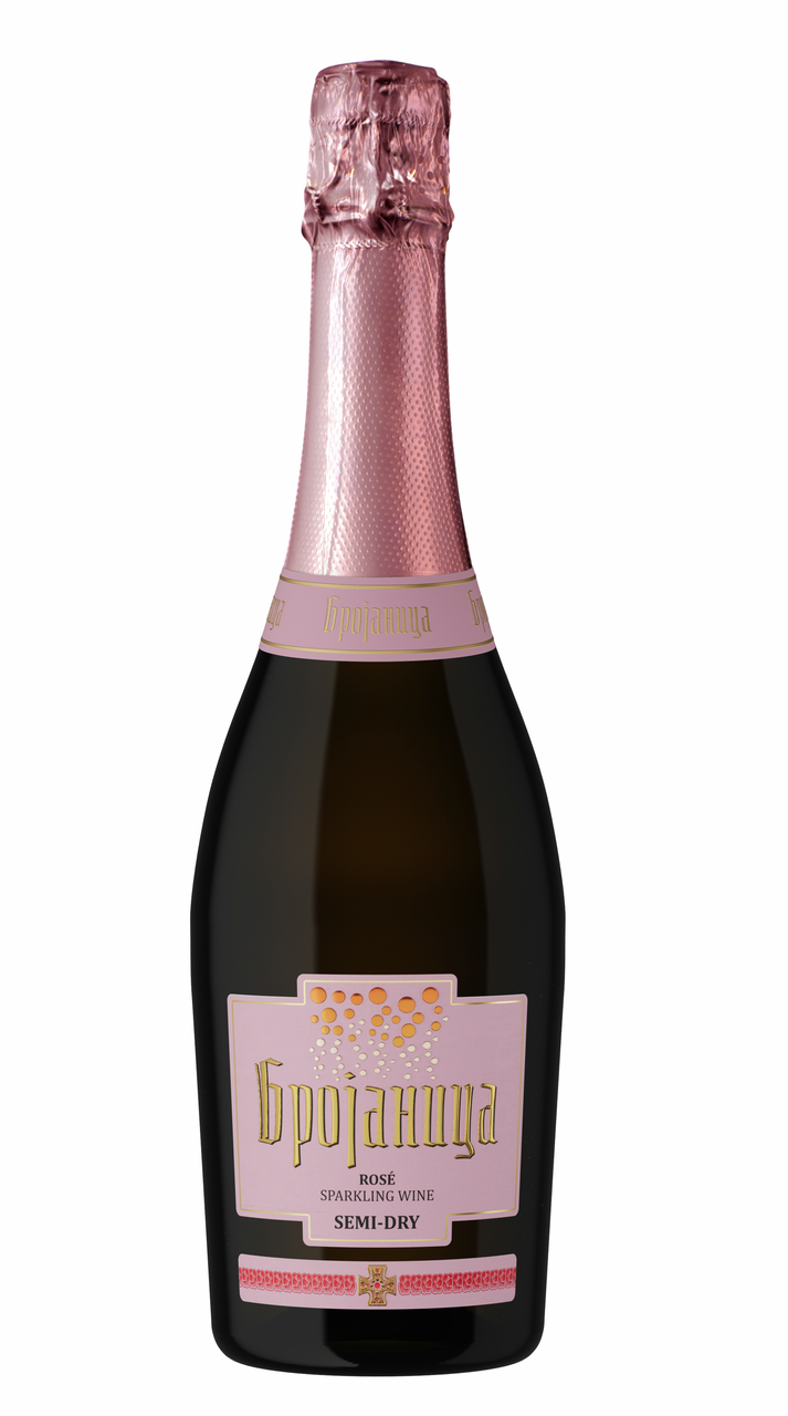 Вино игристое Brojanica розовое полусухое, 0.75л