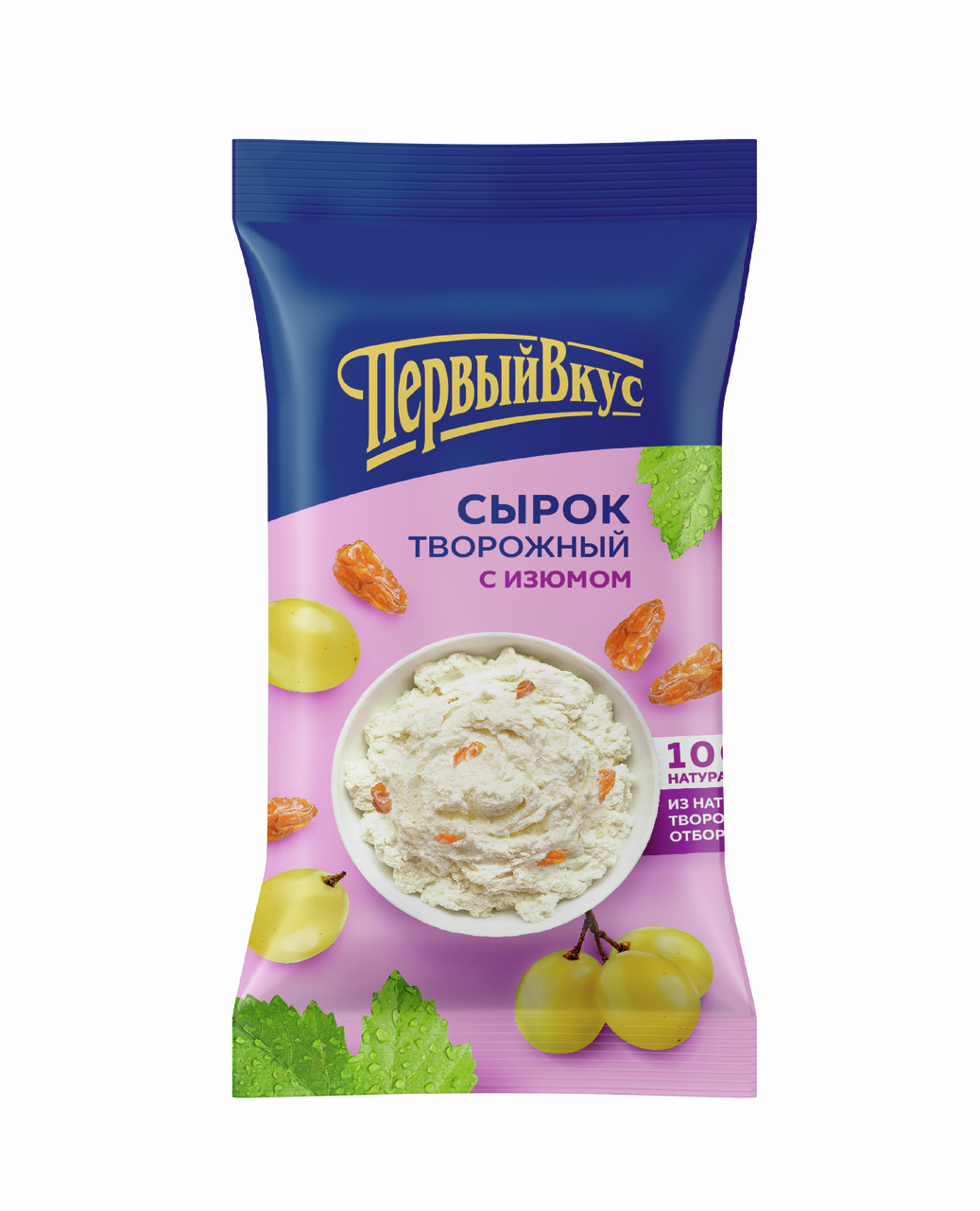 Сырок творожный Первый вкус с изюмом 8%, 90г