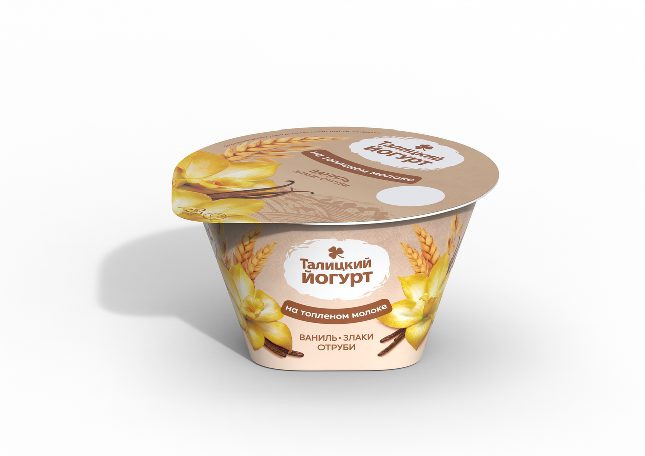 Йогурт Талицкий ванильный со злаками и отрубями 8%, 125г