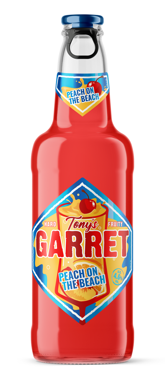 Изображение товара Напиток пивной Tony's Garret Gard Peach on the beach, 0.4л