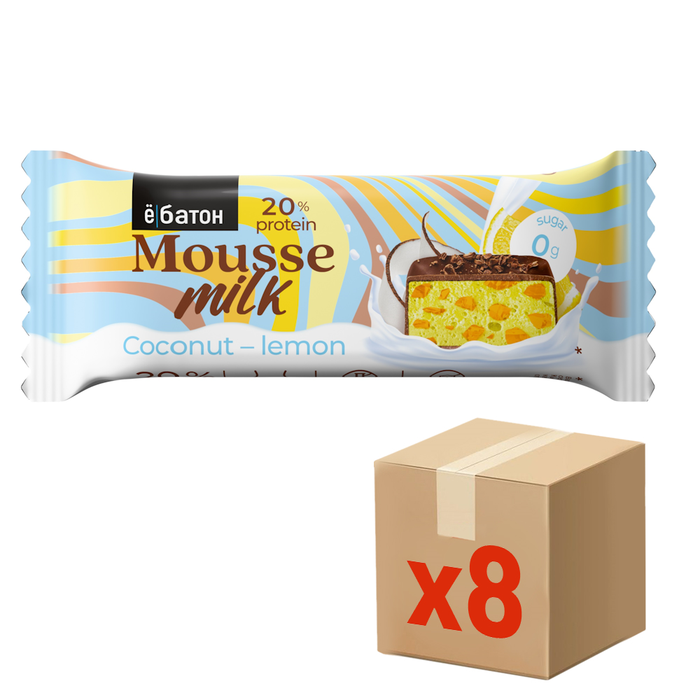 Десерт Ёбатон Мусс с кокосом и лимоном, 40г x 8 шт