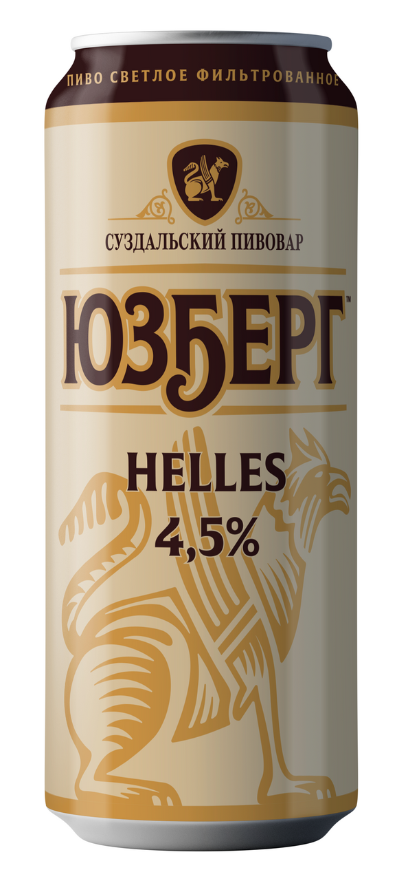 Пиво Юзберг Helles светлое фильтрованное, 0.45л