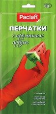 Перчатки Paclan резиновые с ароматом арбуза размер L