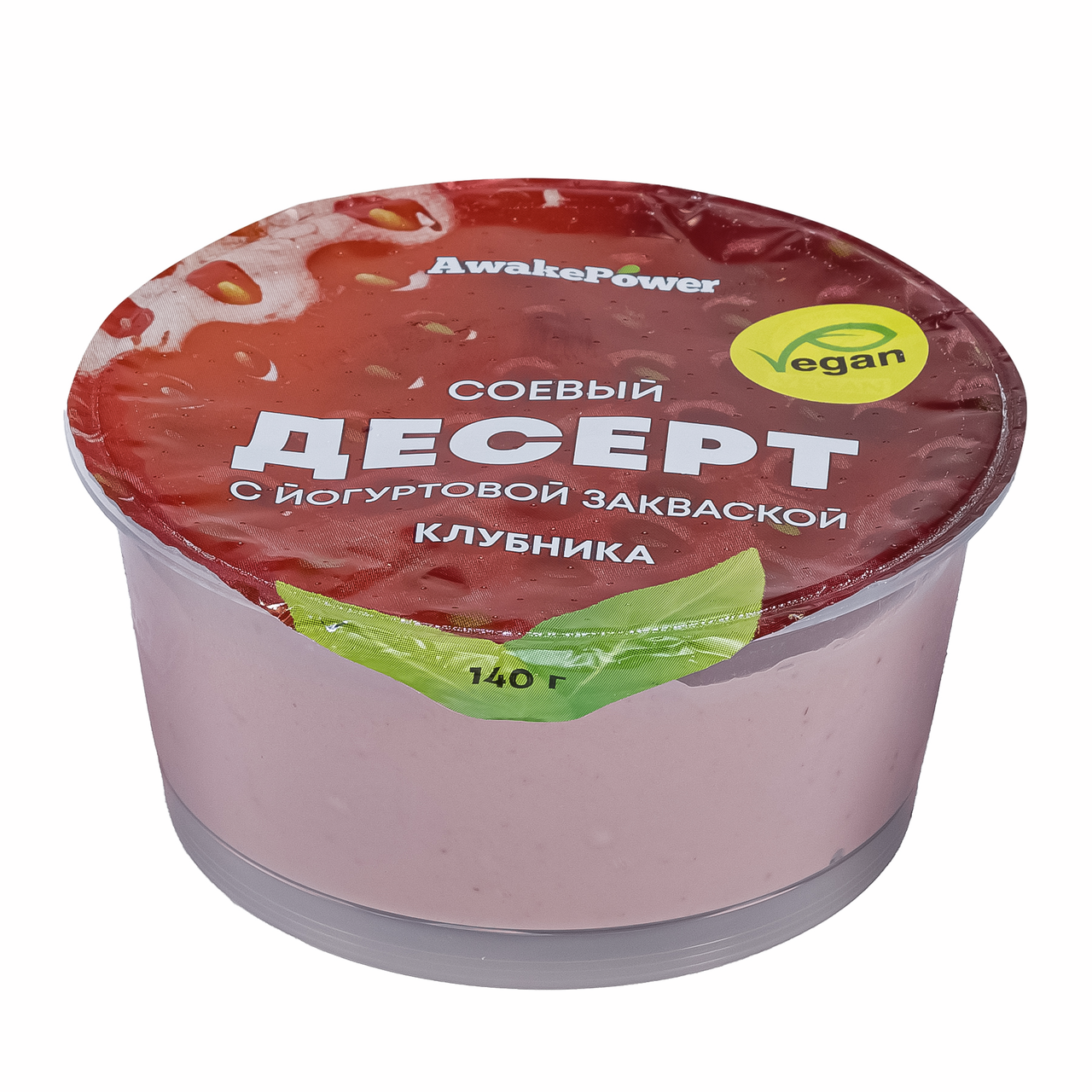 Изображение товара Десерт Awake Power соевый с клубникой 4%, 140г
