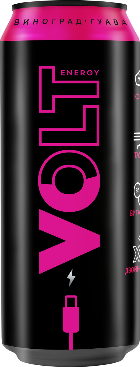 Напиток энергетический Volt Energy с виноградом и гуавой, 450мл