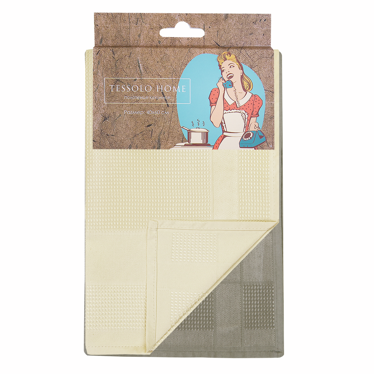 Набор кухонных полотенец Tessolo Home Глянс бежевых и коричневых 40 x 60см, 2шт