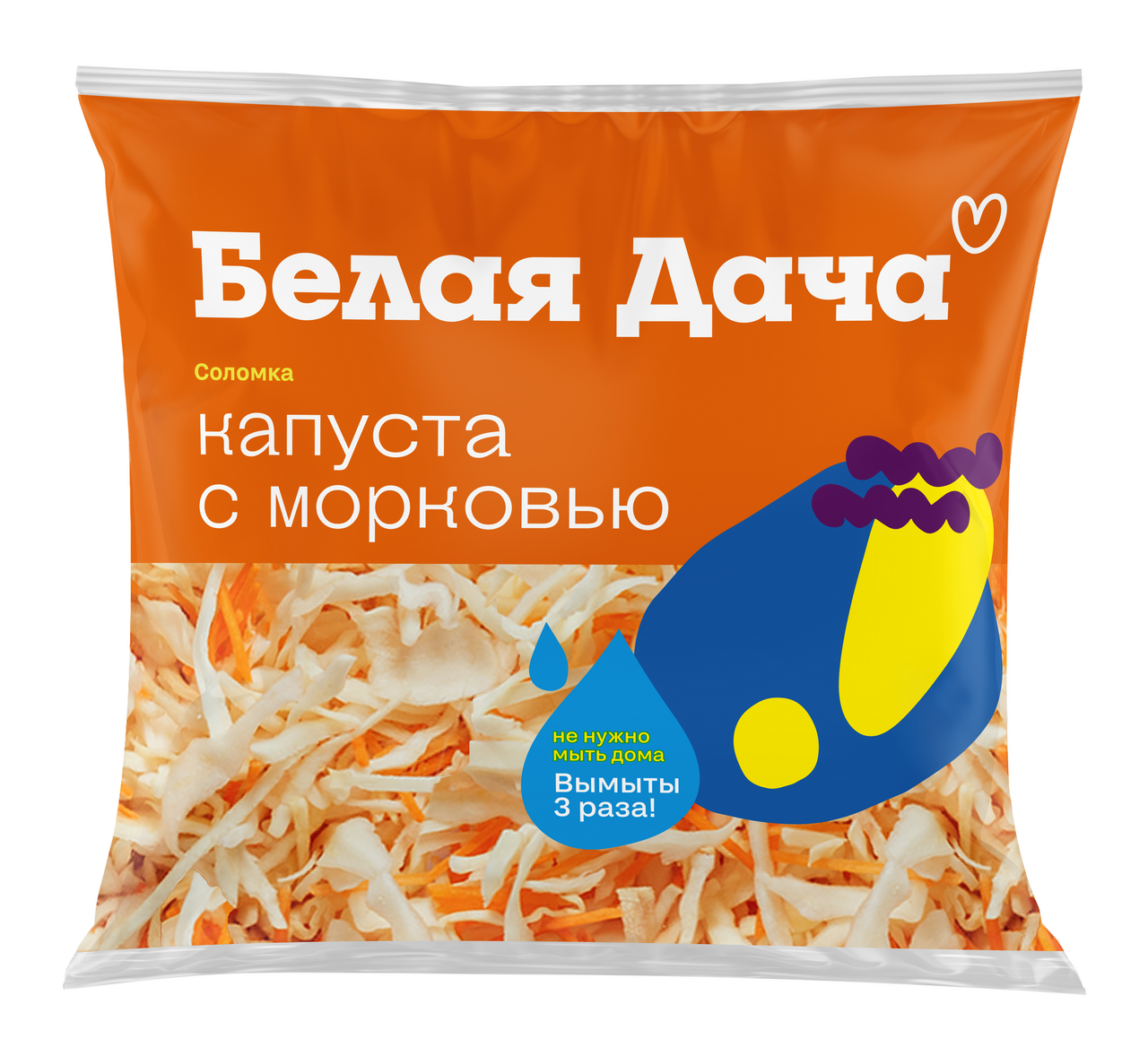 Смесь овощная Белая Дача капуста белокочанная и морковь, 200г