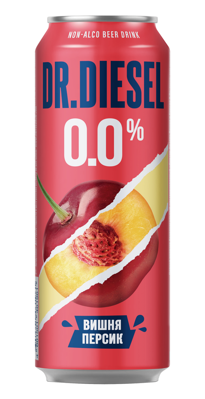 Изображение товара Напиток пивной Doctor Diesel с вишней и персиком безалкогольный, 0.43л