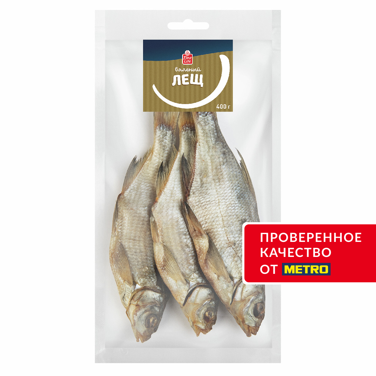 Fine Life Лещ вяленый неразделанный, 400г
