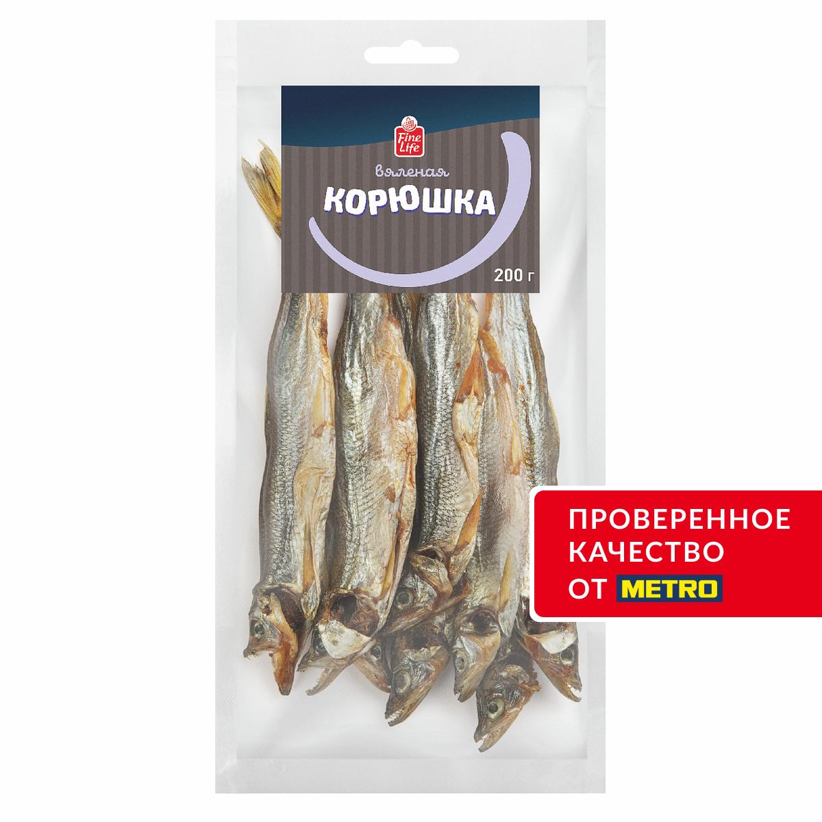 Fine Life Корюшка вяленая неразделанная, 200г