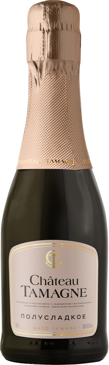 Вино игристое Chateau Tamagne белое полусладкое, 0.2л