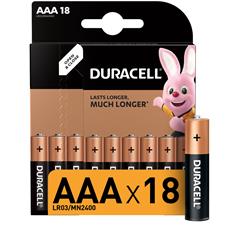 Батарейки DURACELL Basic ААА в упаковке, 18 штук