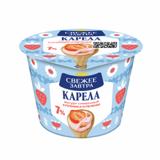 Йогурт Свежее завтра Карела с клубникой и печеньем 7%, 180г