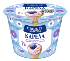 Йогурт Свежее завтра Карела черничный маффин 7%, 180г