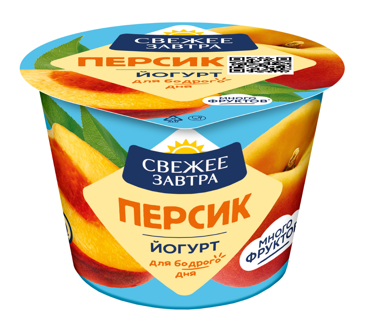Йогурт Свежее завтра с персиком 2.6%, 180г