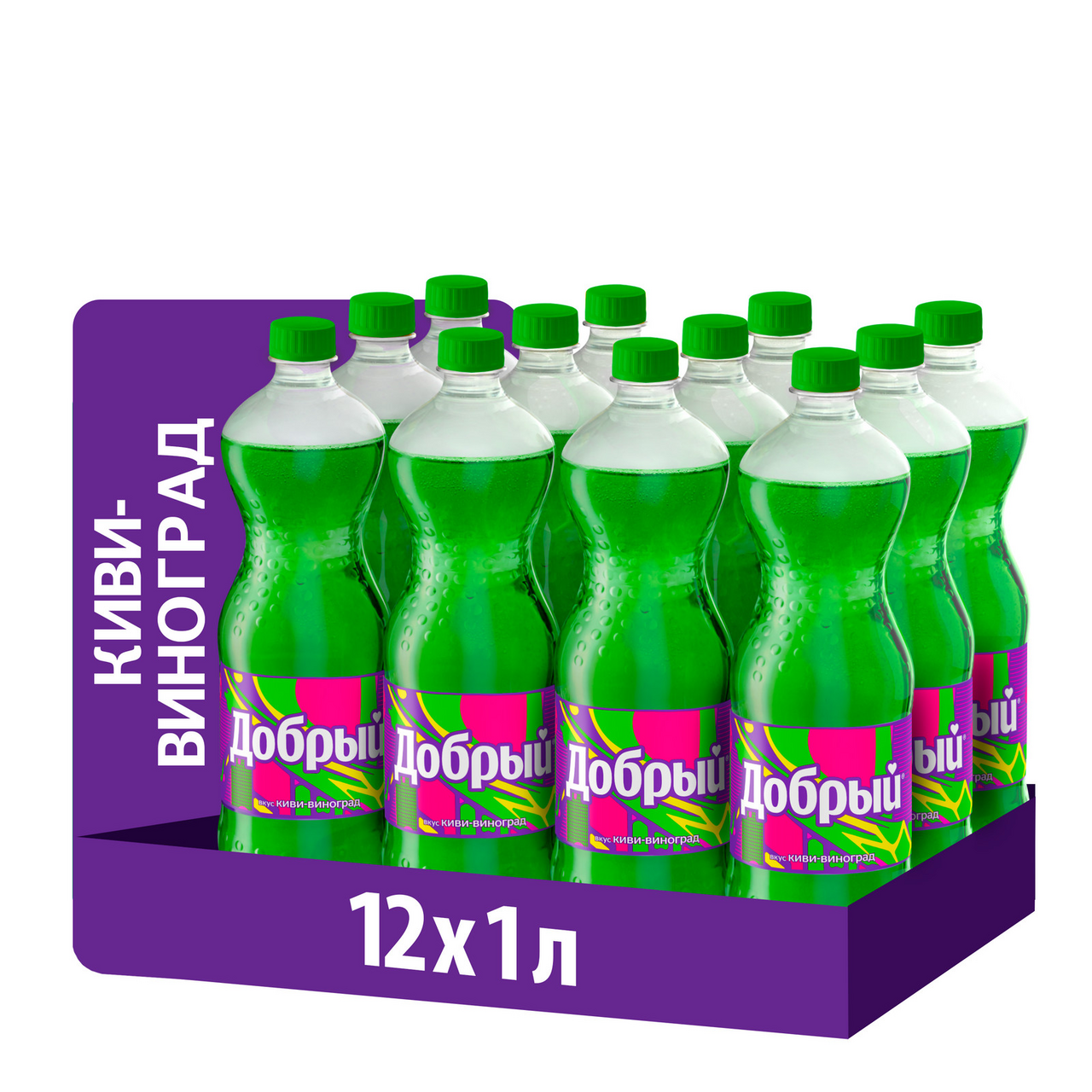Изображение товара Напиток Добрый Киви-виноград газированный, 1л x 12 шт