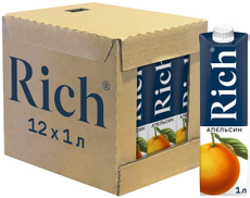 Нектар Rich апельсиновый, 1л x 12 шт