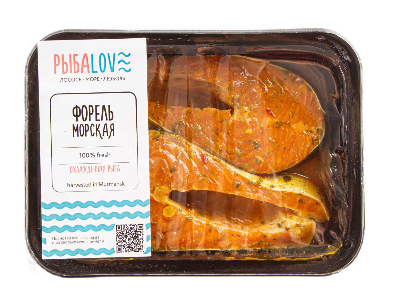 Изображение товара Форель РыбаLove стейк в маринаде Том Ям, охлажденная, 400 г