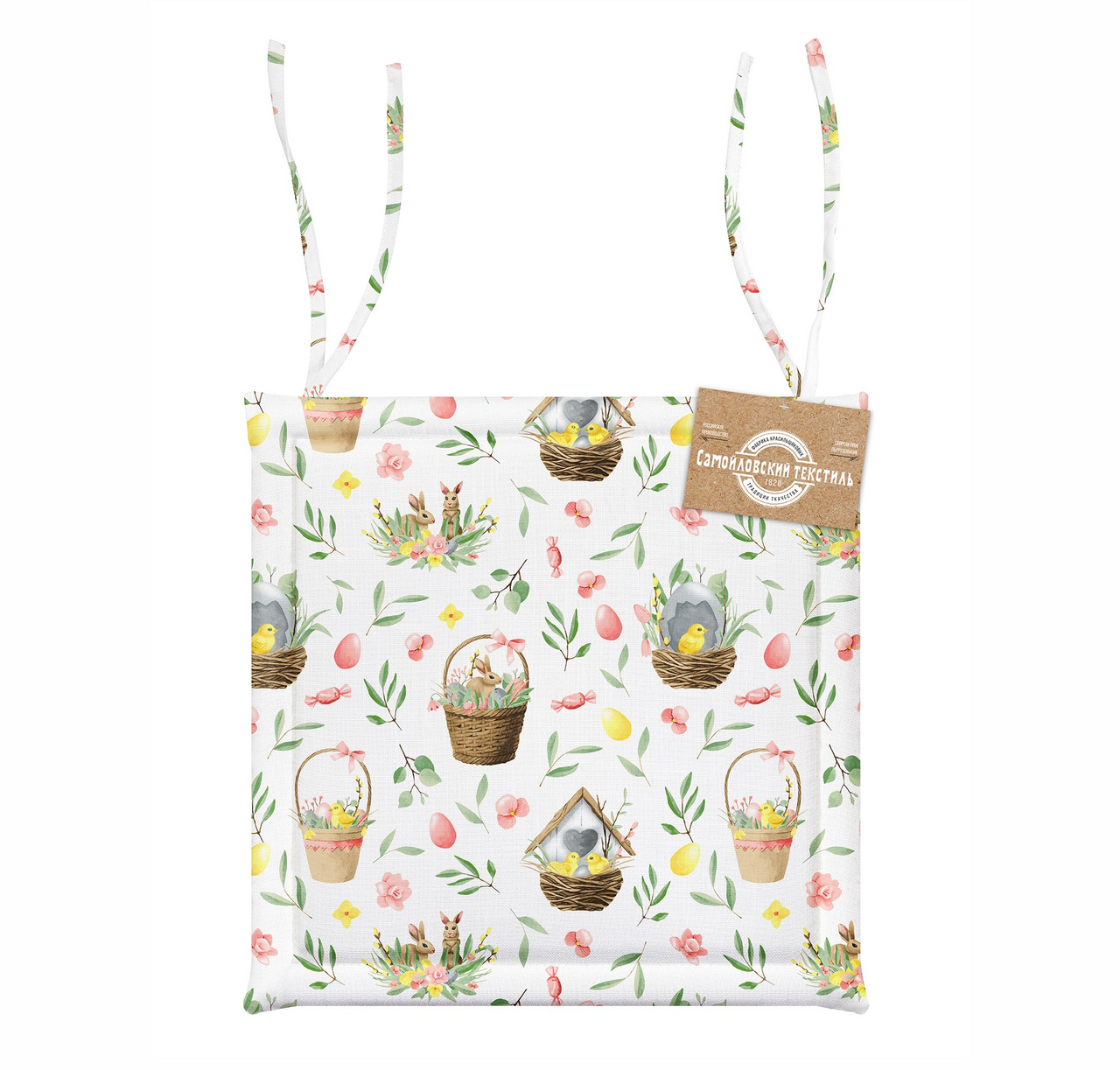 Подушка для стула Самойловский текстиль Пасха хлопчатобумажная рогожка, 40 x 40см