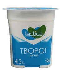 Творог Lactica мягкий 4.5%, 120г