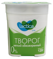 Творог мягкий Lactica 0%, 120г