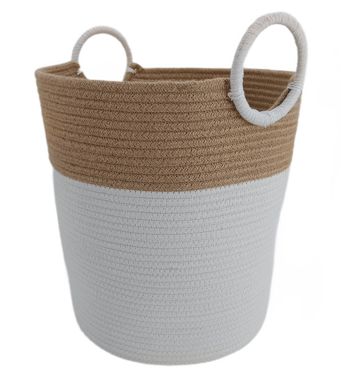 Tarrington House Корзина для белья Jute из хлопка со шнуровкой круглая с ручками, 38 x 40см