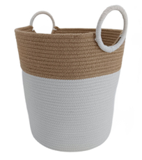 Tarrington House Корзина для белья Jute из хлопка со шнуровкой круглая с ручками, 38 x 40см