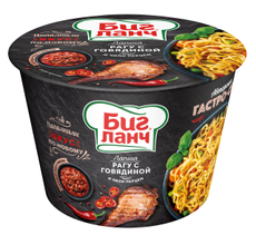 Лапша быстрого приготовления Биг ланч Рагу с говядиной и чили перцем, 90г