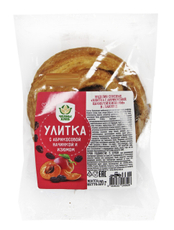 Улитка Челны-хлеб с абрикосовой начинкой и изюмом, 120г