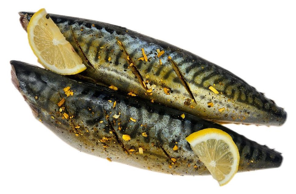 Изображение товара Скумбрия потрошеная без головы с перцем и лимоном, охлажденная, 700 г