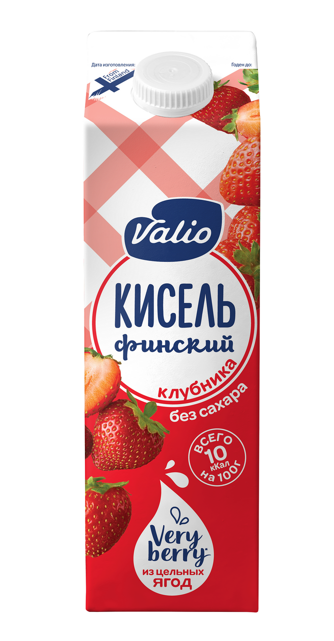 Кисель Valio клубника, виноград, без сахара, 950г купить с доставкой на ...
