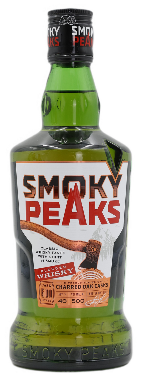 Изображение товара Виски Smoky Peaks 0.5л купажированный с дубовыми нотками крепость 40%