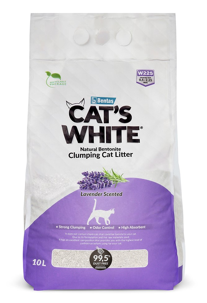 Наполнитель Cats White комкующийся с лавандой, 10л