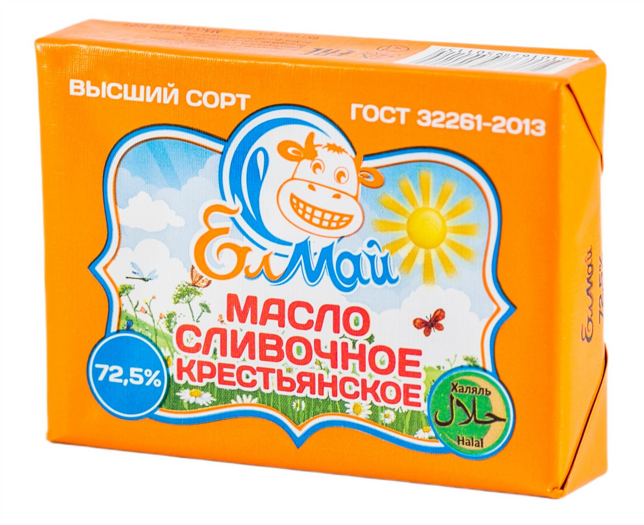 Масло сливочное Елмай Халяль Крестьянское ГОСТ 72.5%, 160г