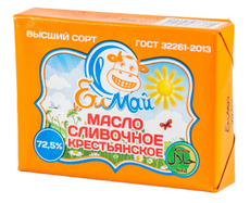 Масло сливочное Елмай Халяль Крестьянское ГОСТ 72.5%, 160г