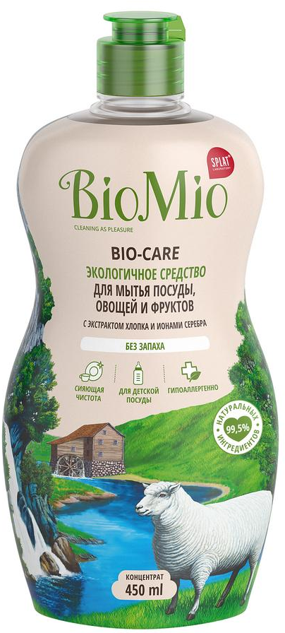 Изображение товара Средство для мытья посуды BioMio Bio-Care Без запаха, 450мл