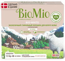 Стиральный порошок BioMio для белого белья, 1.5кг