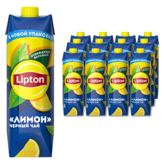 Чай черный Lipton с лимоном холодный, 950мл x 12 шт