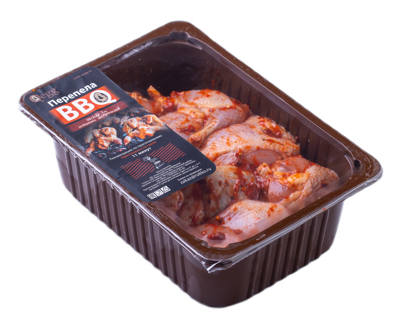 Изображение товара Охлажденный шашлык из мяса перепела Qegg BBQ, 500 г - деликатес для гриля и запекания