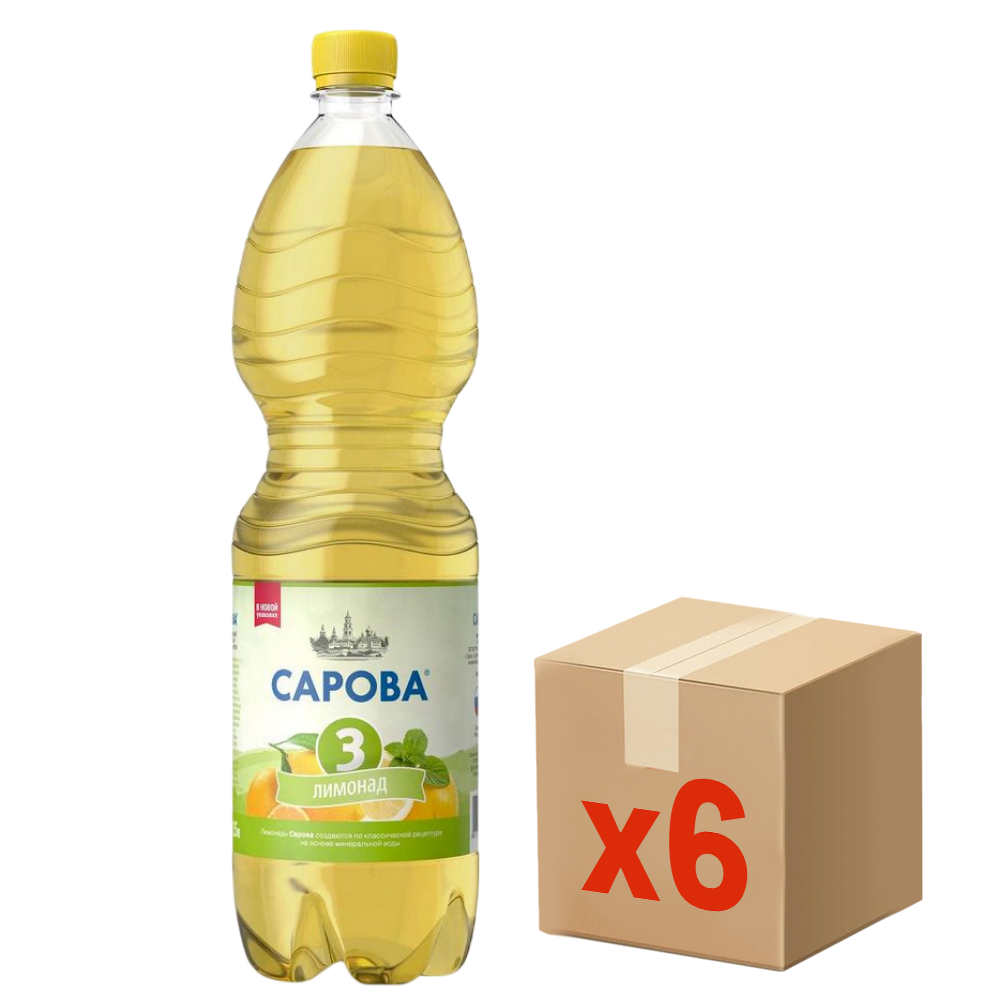 Напиток Сарова Лимонад газированный, 1.5л x 6 шт